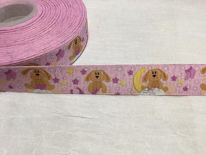 Puppies on Pink 7/8" Ribbon