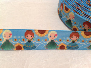 Sisters with Sunflowers 7/8" Ribbon