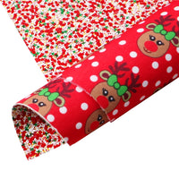 Reindeer on Red with Mixed Christmas Chunky Glitter Double Sided Sheet
