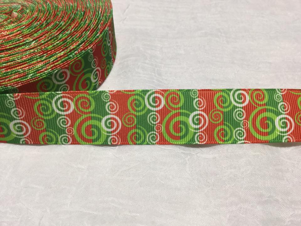 Christmas Swirls on Stripes 1
