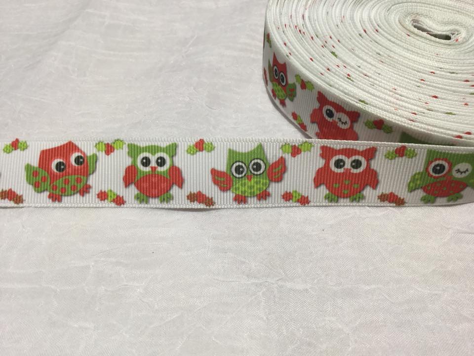 Christmas Owls on White 7/8