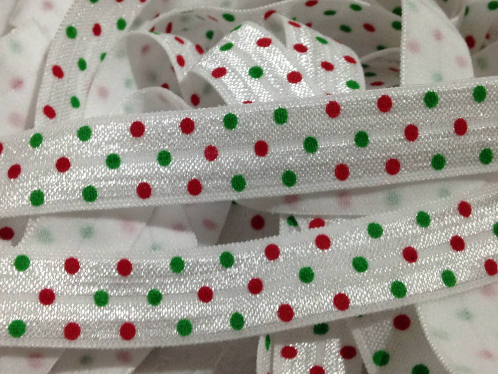 Green & Red Dots on White 5/8