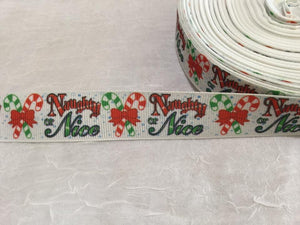 Christmas Naughty & Nice 7/8" Ribbon