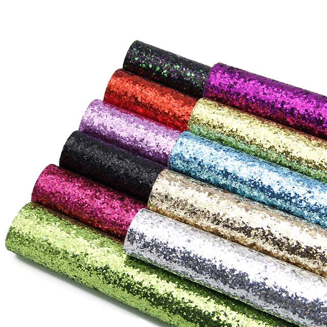 Chunky Glitter Mixed Faux Leather Full Sheet Pack of 11