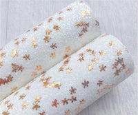 Chunky White Glitter with Sequin Fabric Sheet
