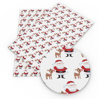 Christmas Santa & Little Rudolph Faux Leather Sheet
