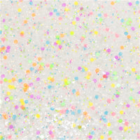 Chunky White Glitter with Neon Sequin Fabric Sheet
