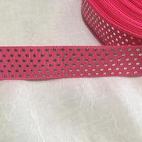 Dots Silver Foil Pink 7/8" Ribbon