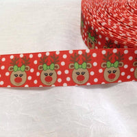 Christmas Reindeer with Spots 1" Ribbon
