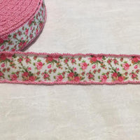 Flower Pink 7/8" Crochet Ribbon