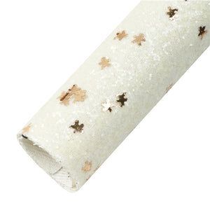 Chunky White Glitter with Sequin Fabric Sheet