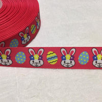 Easter Bunnies on Hot Pink 7/8" Ribbon