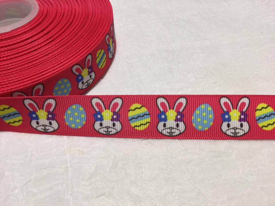 Easter Bunnies on Hot Pink 7/8