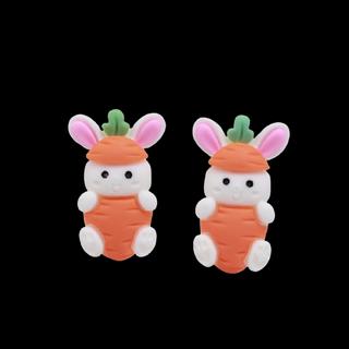 Bunny in a Carrot Resin Embellishment