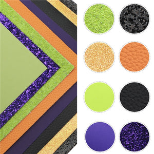 Halloween Solid Mixed Faux Leather Full Sheet Pack of 8