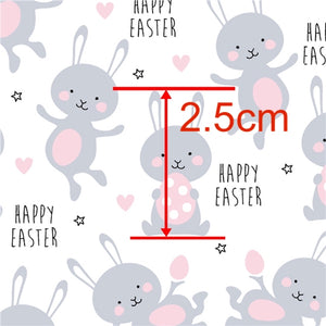 Easter Bunny & Happy Easter on White Faux Leather Sheet