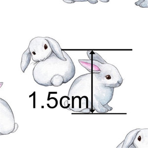 Easter Rabbit Mini on White Faux Leather Sheet