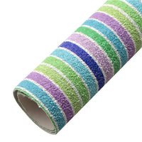 Chunky Glitter Pastel Stripe Faux Leather Sheet
