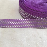 Dots Silver Foil Purple 7/8" Ribbon