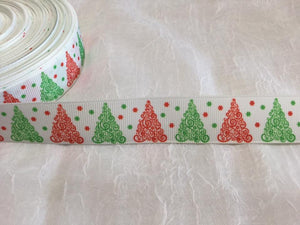 Christmas Swirl Trees 7/8" Ribbon