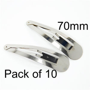 Silver Snap Clips 70mm (10)