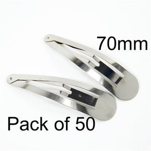 Silver Snap Clips 70mm (50)