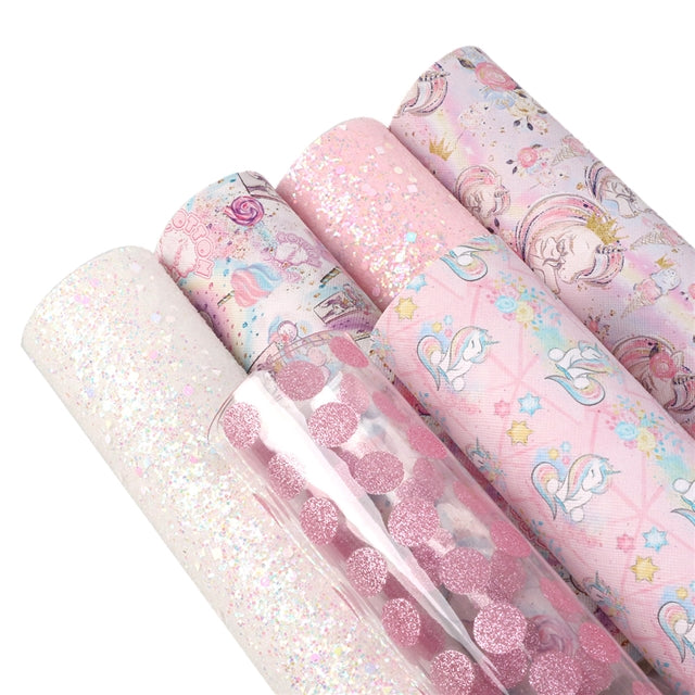 Unicorn Pink Faux Leather Full Sheet Pack of 6