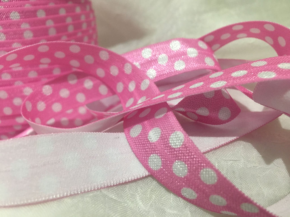 Spots Pink with White 5/8