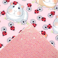 Guinea Pigs & Lady Bugs with Pink Scale Double Sided Faux Leather Sheet
