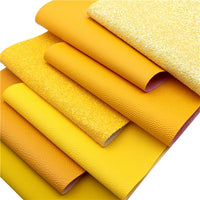 Yellow Mixed Faux Leather Full Sheet Pack of 7