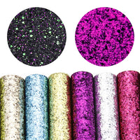 Chunky Glitter Mixed Faux Leather Full Sheet Pack of 11
