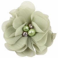 Chiffon Flower with Pearl/Rhinestone 5cm
