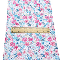 Floral Pink & Blue Leather Sheet