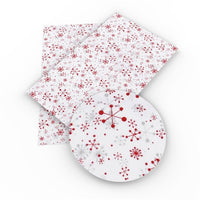 Christmas Nordic Red & Grey Stars Faux Leather Sheet