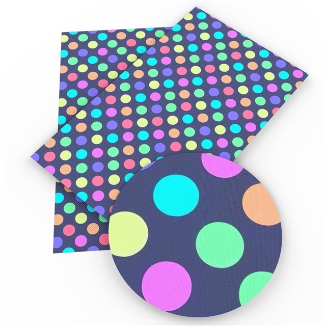 Spots Purple/Navy with Rainbow Faux Leather Sheet