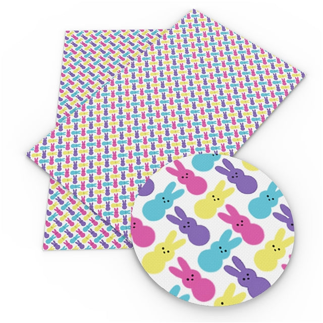 Easter Marshmallow Bunnies  Faux Leather Sheet