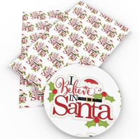 I Believe In Santa Faux Leather Sheet
