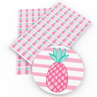 Pink Pineapples Faux Leather Sheet