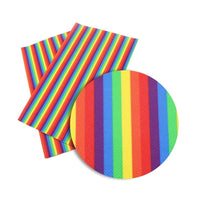 Stripe Rainbow Faux Leather Sheet