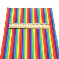 Stripe Rainbow Faux Leather Sheet
