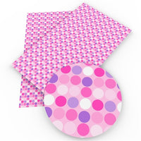 Spots Pink & Purple  Faux Leather Sheet