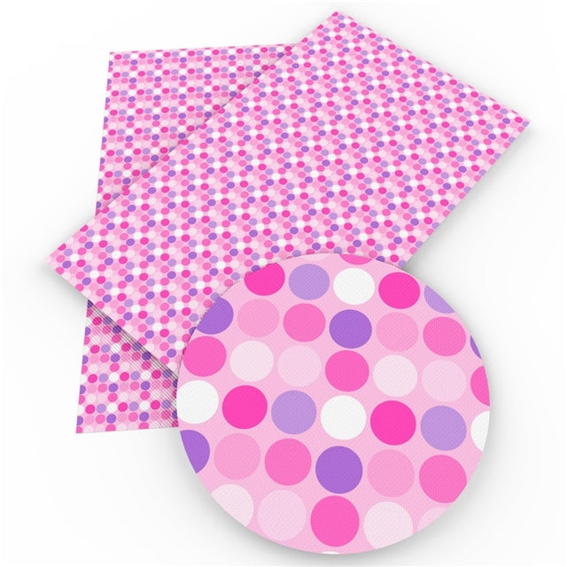 Spots Pink & Purple  Faux Leather Sheet