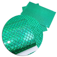Mermaid Scale Iridescent Glitter Faux Leather Sheet
