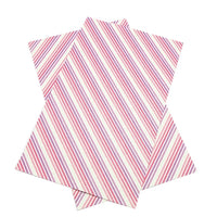 Stripes Pink & Purple with Glitter Faux Leather Sheet
