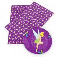 Tinker Bell Fairy on Purple Faux Leather Sheet