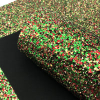 Christmas Chunky Mixed Combo  Faux Leather Sheet
