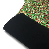 Christmas Chunky Mixed Combo  Faux Leather Sheet