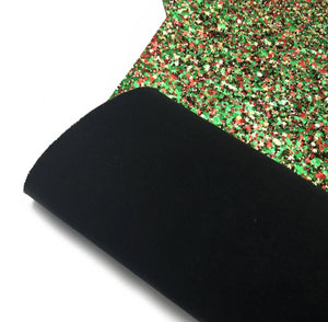 Christmas Chunky Mixed Combo  Faux Leather Sheet