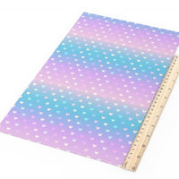 Ombre Pink Blue with Hearts Faux Leather Sheet
