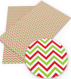 Chevron Christmas Faux Leather Sheet